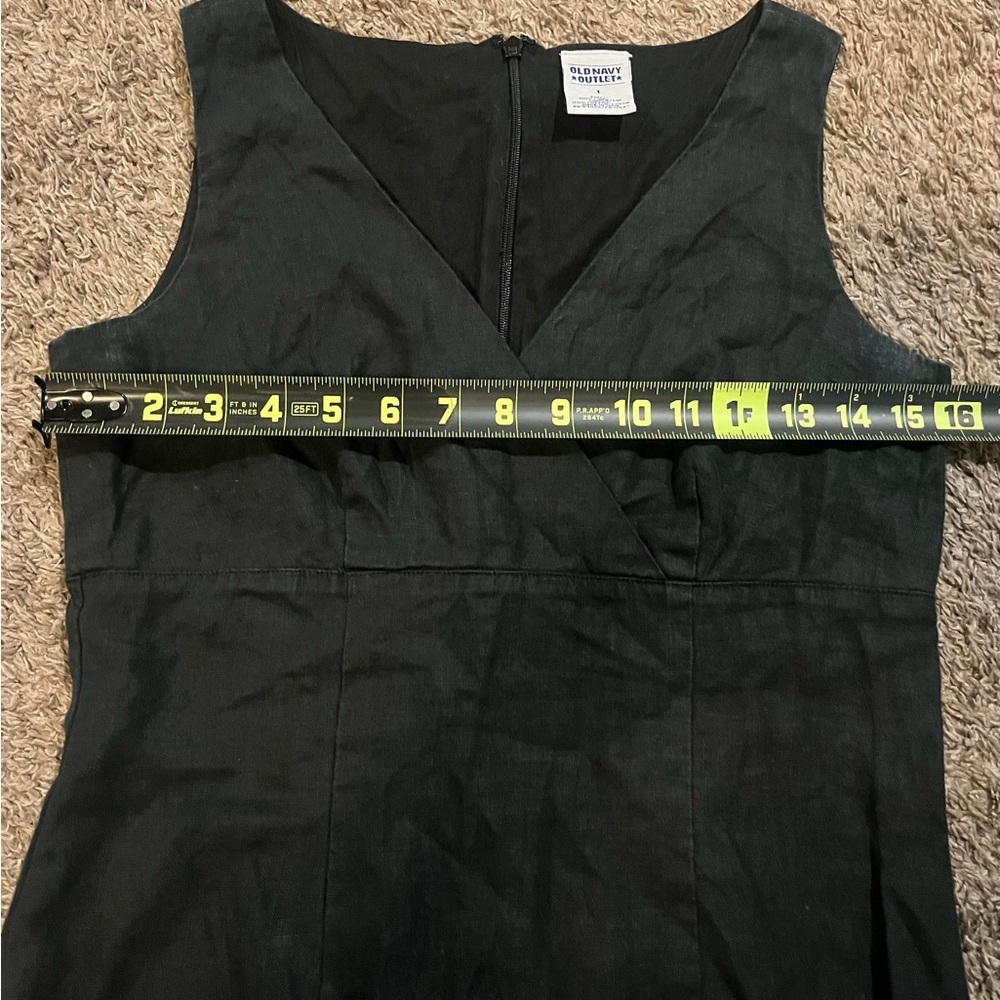 Vintage Old Navy Outlet 100% Linen Black Maxi Chic Minimalist Dress - Picture 5 of 8